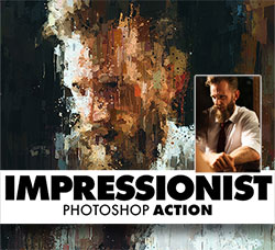 极品PS动作－印象派肖像(含高清视频教程)：Impressionist Photoshop Action
